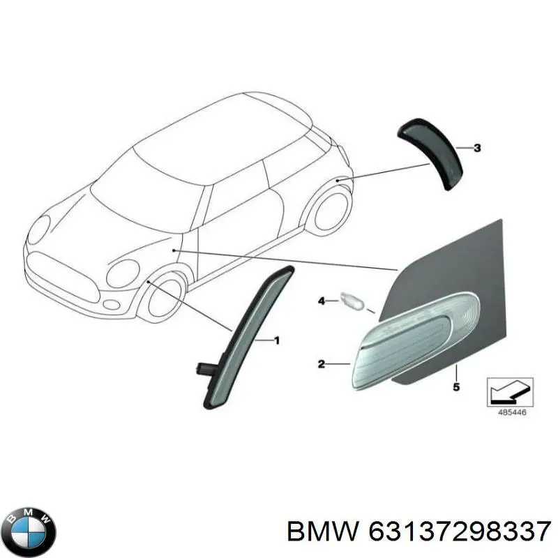 63137298337 BMW Retrorrefletor (refletor) do pára-choque dianteiro esquerdo