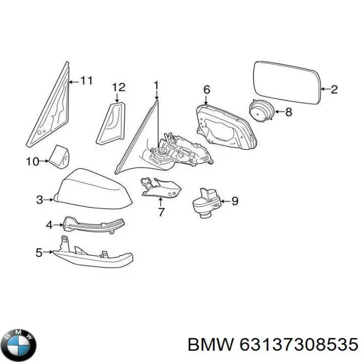 Compre 63137308535 BMW Pisca-pisca de espelho esquerdo