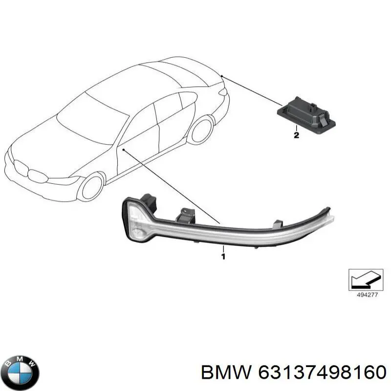 Pisca-pisca de espelho direito BMW 63137498160 preço, a partir de 68,95 USD