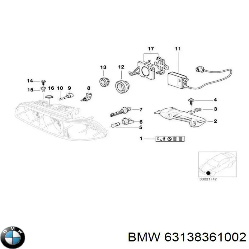 Compre 63138361002 BMW Base (casquilho) de lâmpada de pisca-pisca