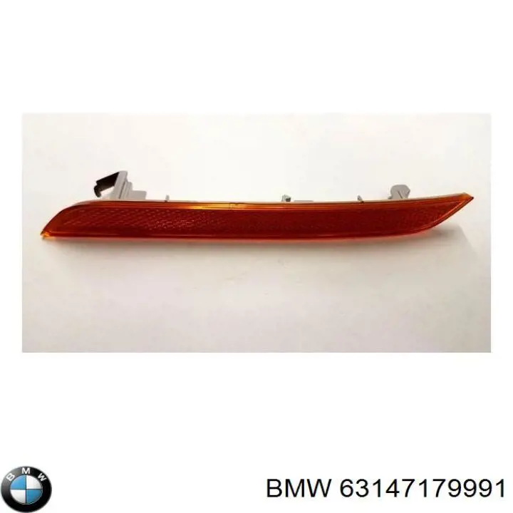 63147179991 BMW Retrorrefletor (refletor) do pára-choque dianteiro esquerdo