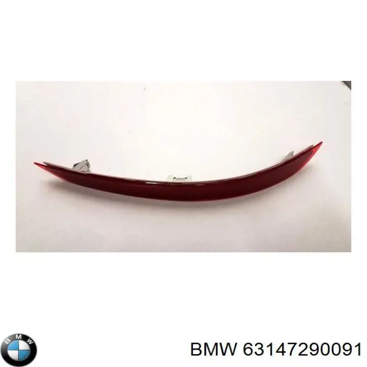 63147290091 BMW Retrorrefletor (refletor) do pára-choque traseiro esquerdo