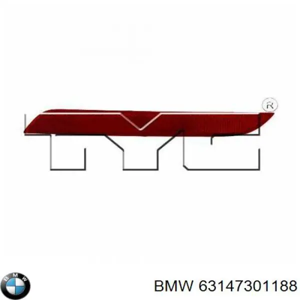 Retrorrefletor (refletor) do pára-choque traseiro direito BMW 63147301188 preço, a partir de 14,99 USD