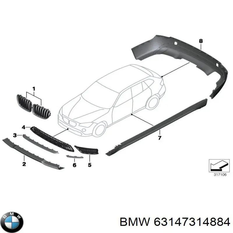 Retrorrefletor (refletor) do pára-choque traseiro direito BMW 63147314884 preço, a partir de 25,48 USD