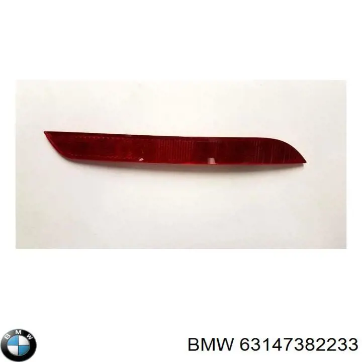 63147382233 BMW Retrorrefletor (refletor) do pára-choque traseiro esquerdo