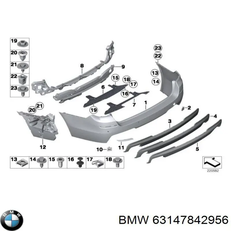 Retrorrefletor (refletor) do pára-choque traseiro direito BMW 63147842956 preço, a partir de 46,15 USD