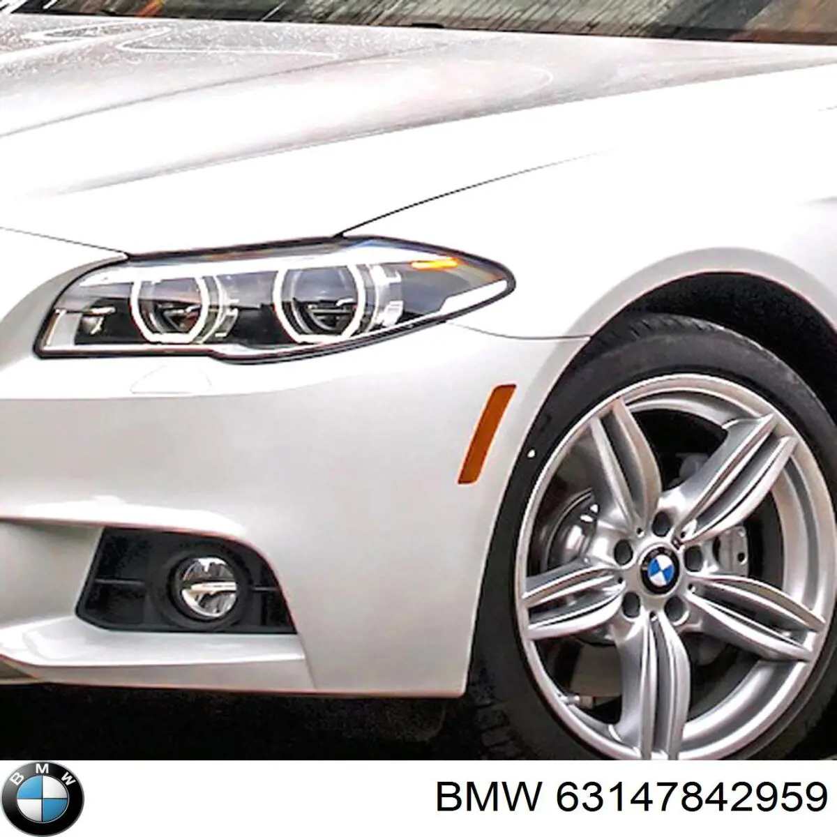 63147842959 BMW Retrorrefletor (refletor) do pára-choque dianteiro esquerdo