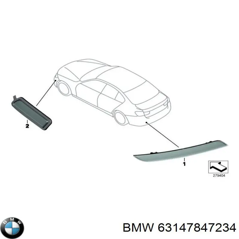 Retrorrefletor (refletor) do pára-choque traseiro direito BMW 63147847234 preço, a partir de 20,60 USD