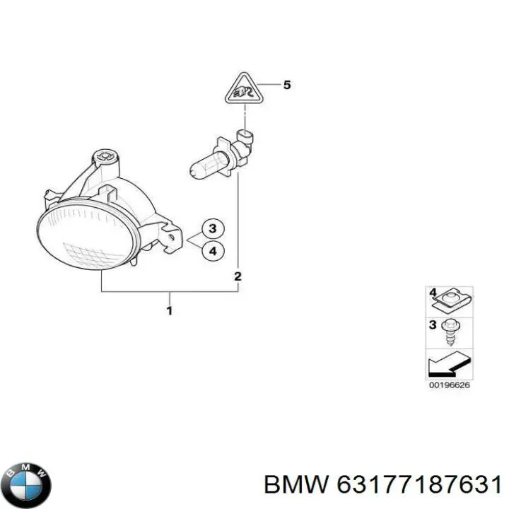 Luzes de nevoeiro esquerdas BMW 63177187631 preço, a partir de 120,88 USD