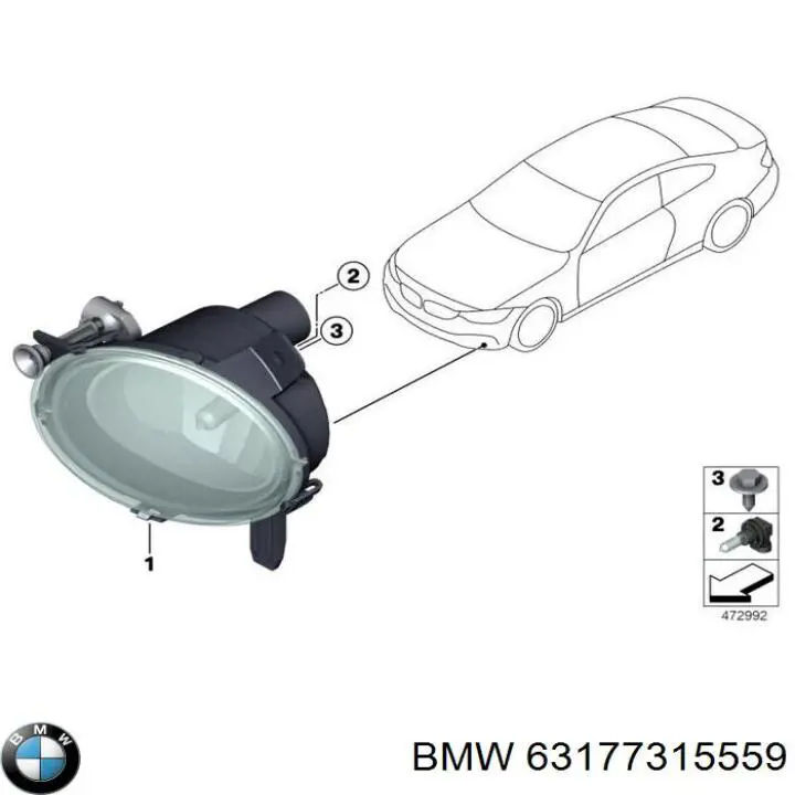 Luzes de nevoeiro esquerdas BMW 63177315559 preço, a partir de 163,08 USD
