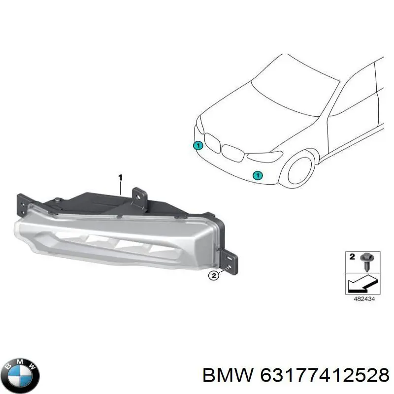 63177412528 BMW Luzes de nevoeiro direitas