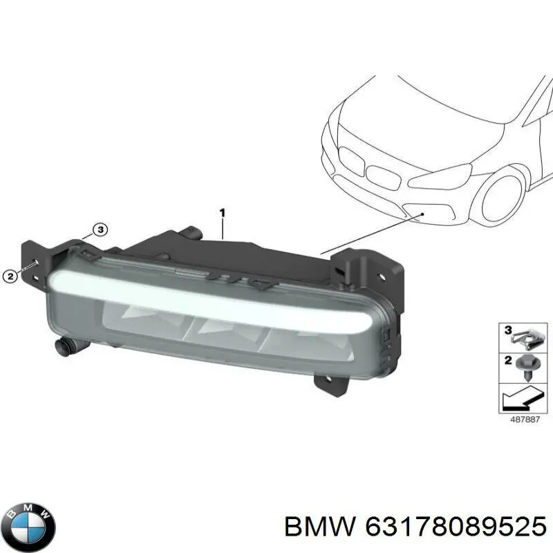 Luzes de nevoeiro esquerdas BMW 63178089525 preço, a partir de 318,62 USD