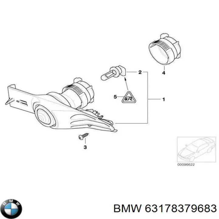Luzes de nevoeiro esquerdas BMW 63178379683 preço, a partir de 78,45 USD
