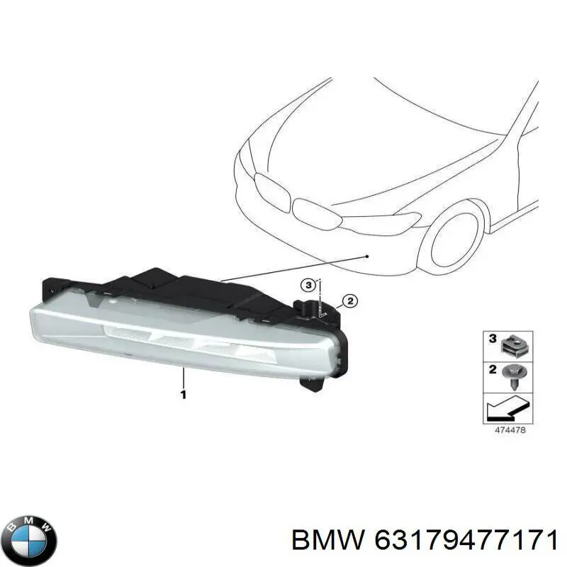 63179477171 BMW Luzes de nevoeiro esquerdas