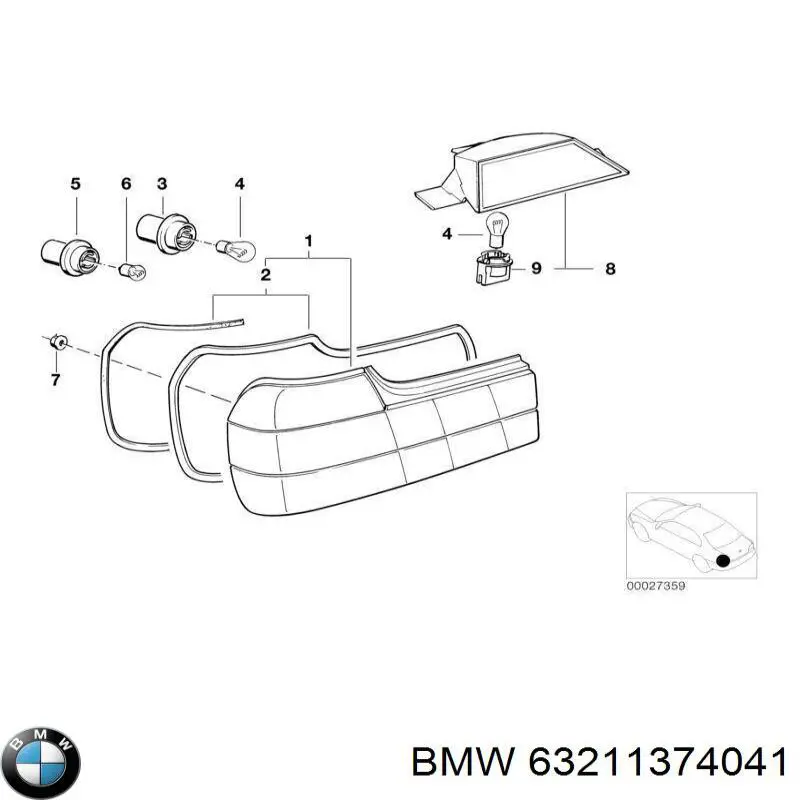 Lanterna traseira esquerda BMW 63211374025 preço, a partir de 262,96 USD