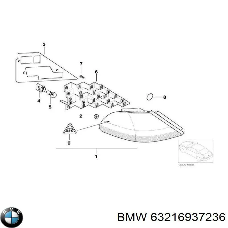63216937236 BMW Lanterna traseira direita externa