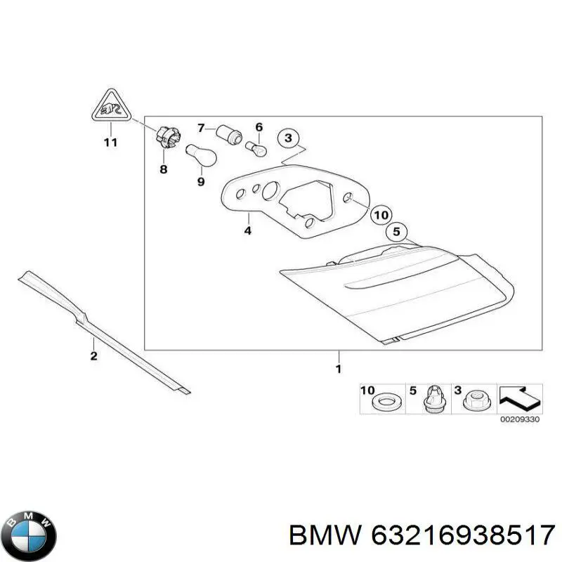 Lanterna traseira esquerda interna BMW 63216938517 preço, a partir de 223,42 USD