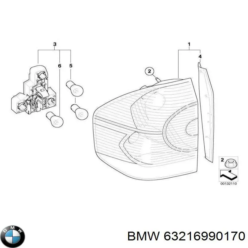 63216990170 BMW Lanterna traseira direita externa