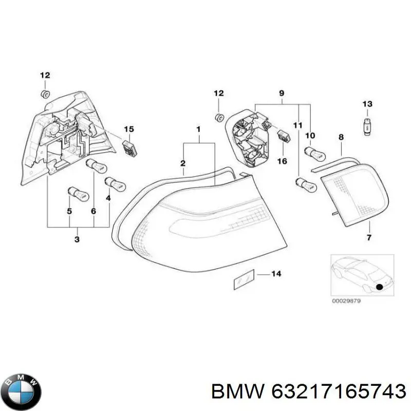 Compre 63217165743 BMW Base (casquilho) da luz traseira