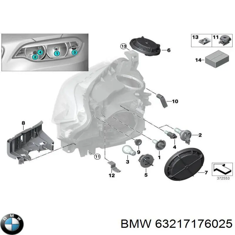 Lâmpada das luzes de posição dianteiras BMW 63217176025 preço, a partir de 4,89 USD