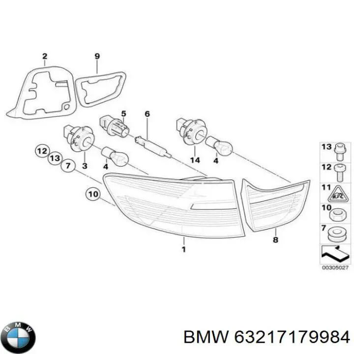 Lanterna traseira direita externa BMW 63217179984 preço, a partir de 226,44 USD