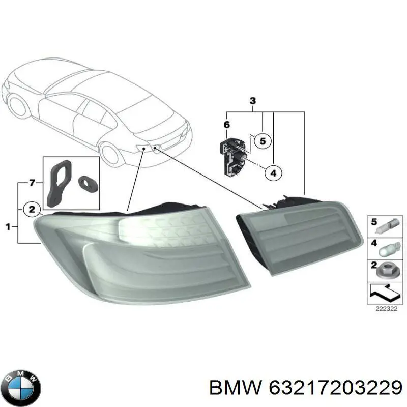 Lanterna traseira esquerda externa BMW 63217203229 preço, a partir de 282,29 USD