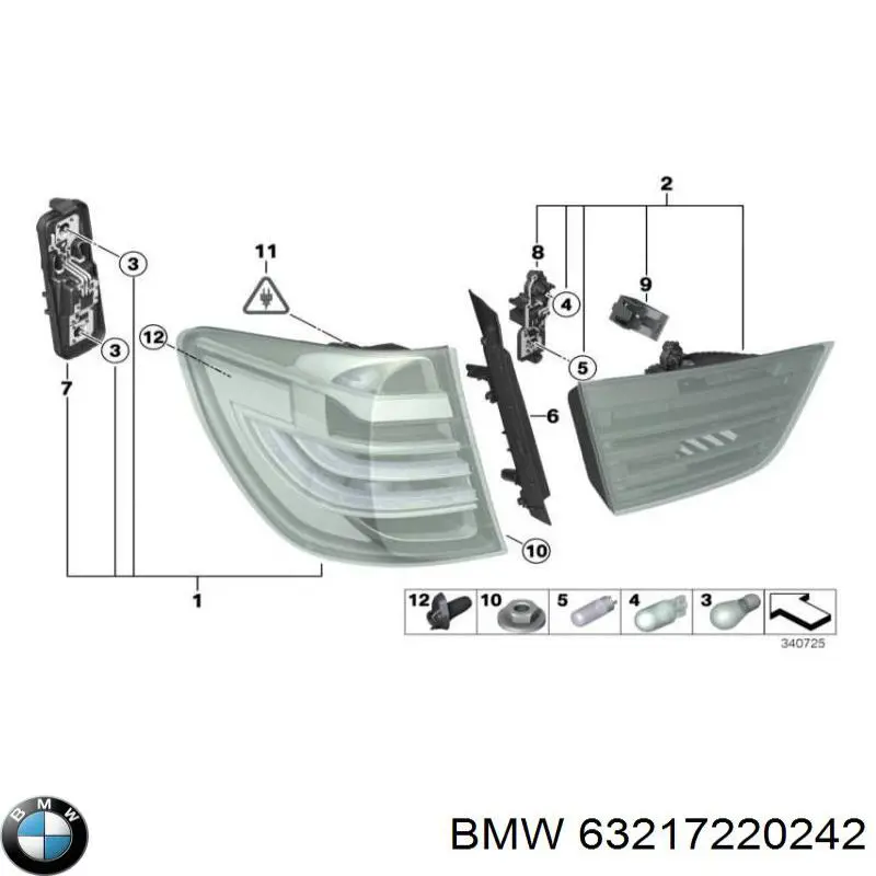 Lanterna traseira direita externa BMW 63217220242 preço, a partir de 326,89 USD