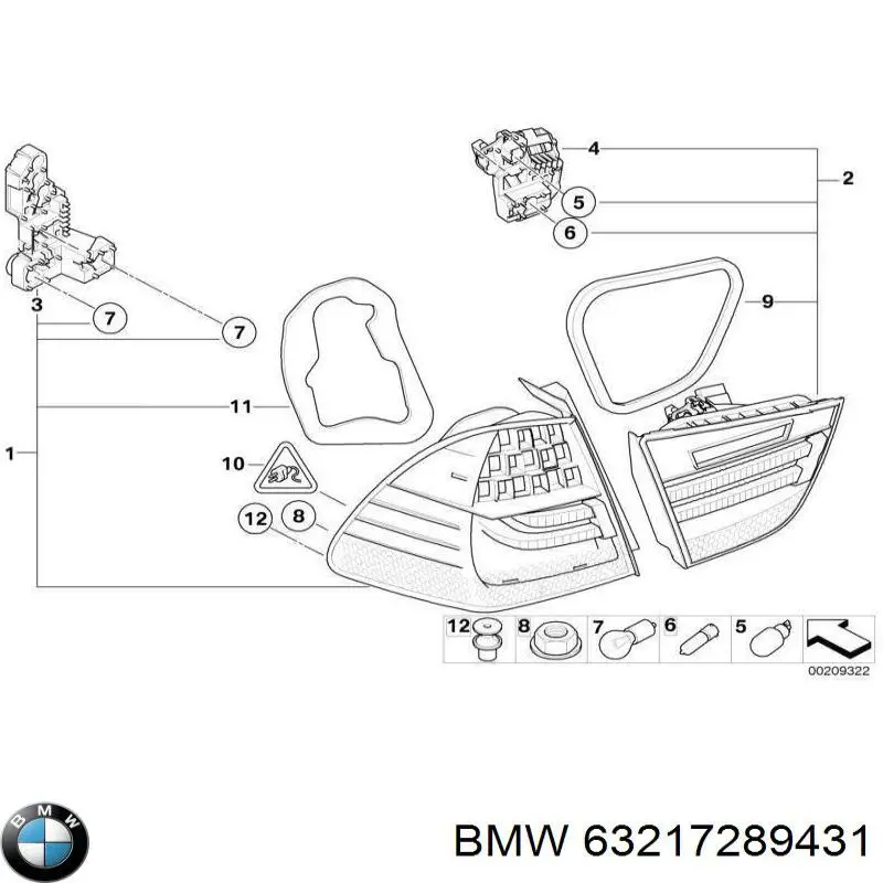 Lanterna traseira esquerda externa BMW 63217289431 preço, a partir de 151,53 USD