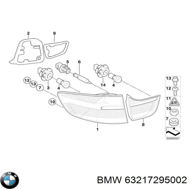 63217295002 BMW Lanterna traseira direita externa