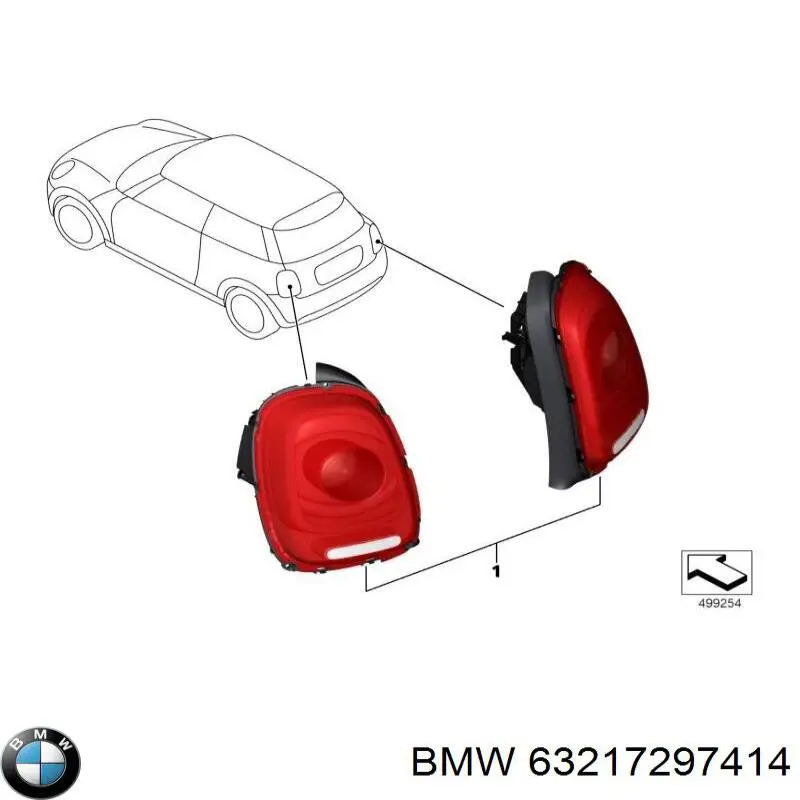 Lanterna traseira direita para Mini Cooper  F57