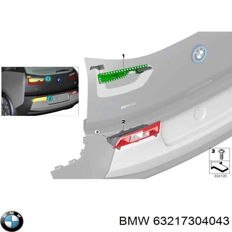63217304043 BMW Lanterna traseira esquerda