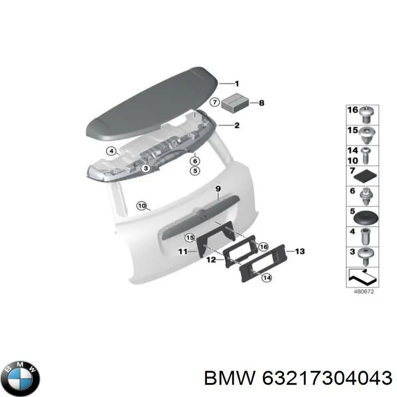 Lanterna traseira esquerda BMW 63217304043 preço, a partir de 197,50 USD