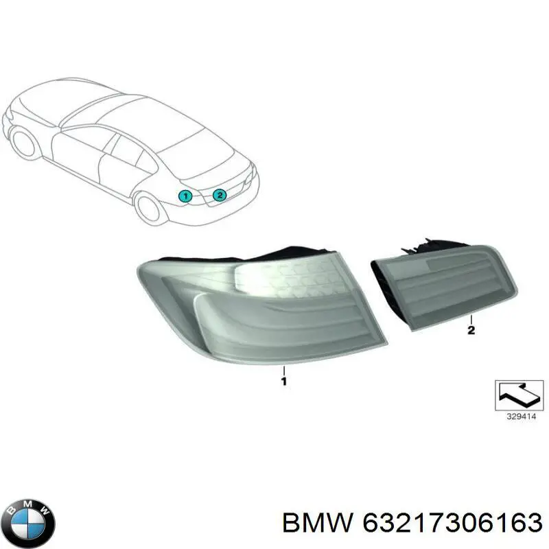 Lanterna traseira esquerda interna BMW 63217306163 preço, a partir de 186,01 USD
