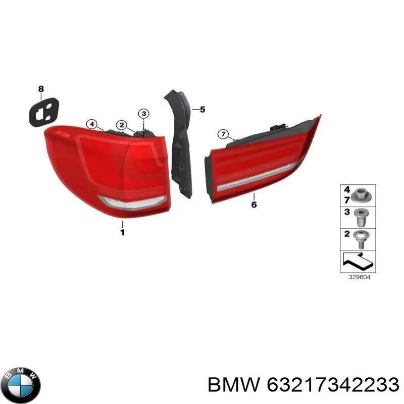 Placa sobreposta debaixo de lanterna traseira esquerda BMW 63217342233 preço, a partir de 25,79 USD