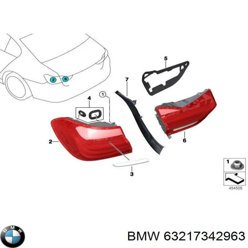 Lanterna traseira esquerda externa BMW 63217342963 preço, a partir de 350,93 USD