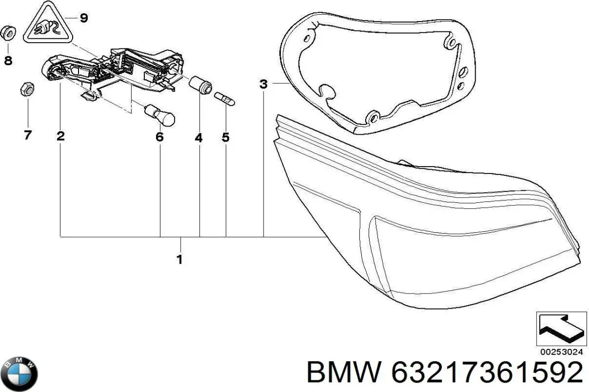 Lanterna traseira direita BMW 63217361592 preço, a partir de 112,37 USD