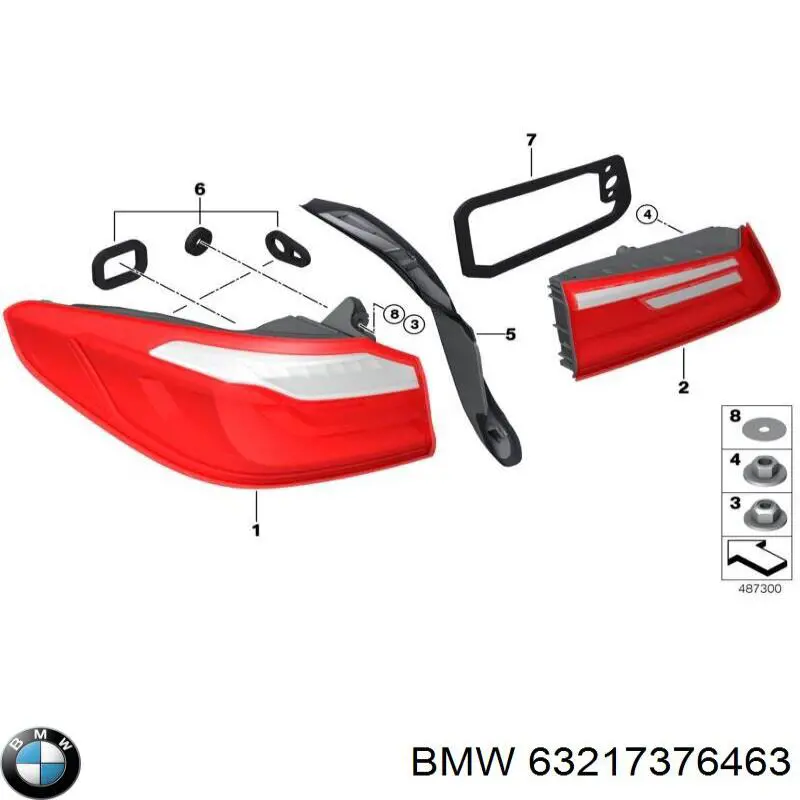 Lanterna traseira esquerda externa BMW 63217376463 preço, a partir de 312,42 USD