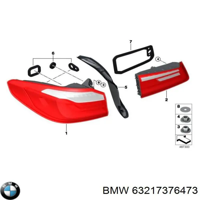 Lanterna traseira esquerda interna BMW 63217376473 preço, a partir de 196,99 USD