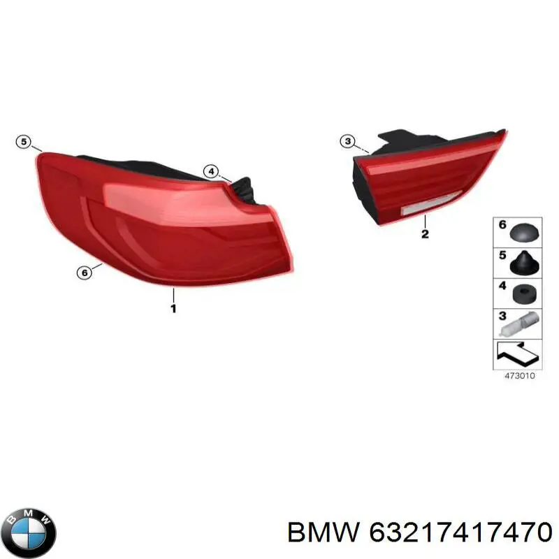 Lanterna traseira direita externa BMW 63217417470 preço, a partir de 272,74 USD
