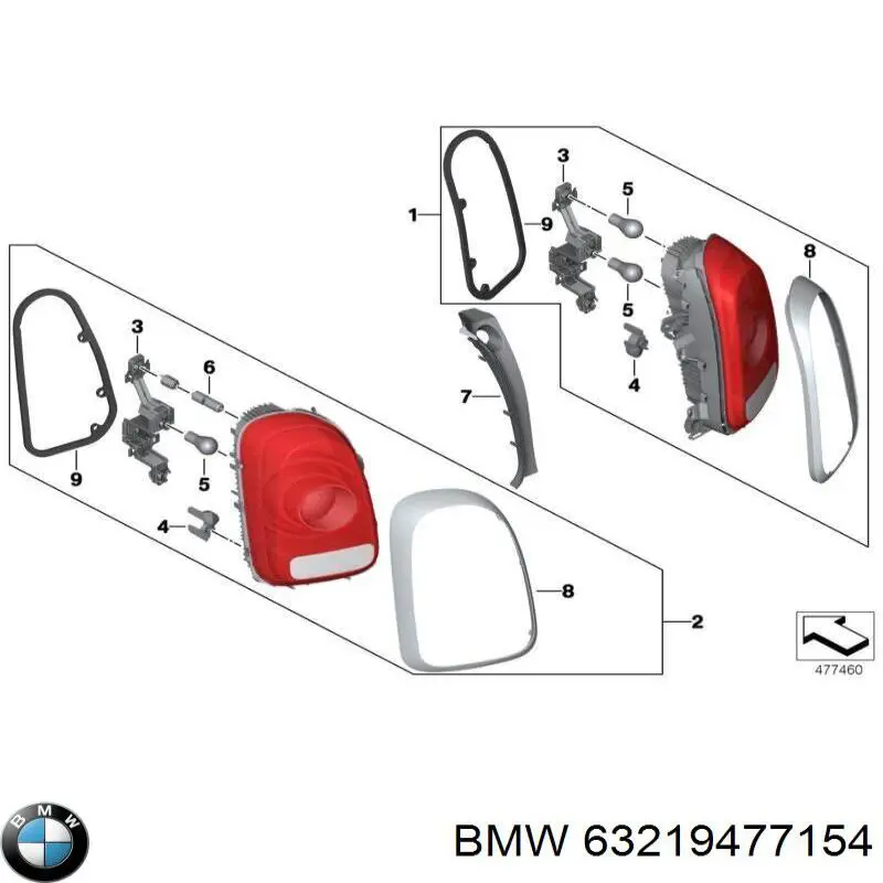 63219477154 BMW Lanterna traseira direita