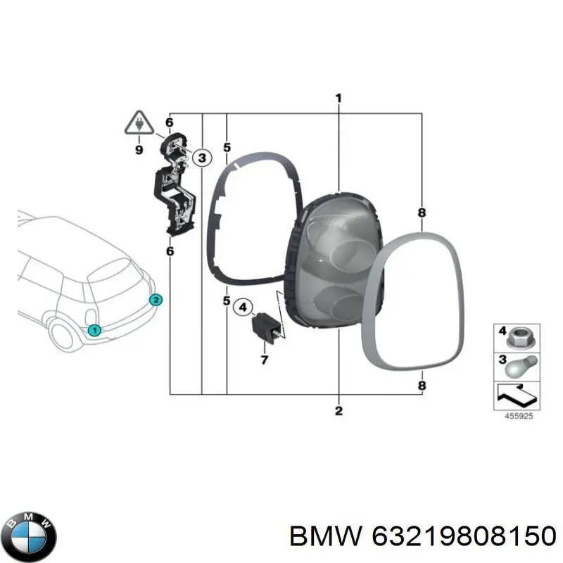 Lanterna traseira direita BMW 63219808150 preço, a partir de 123,52 USD