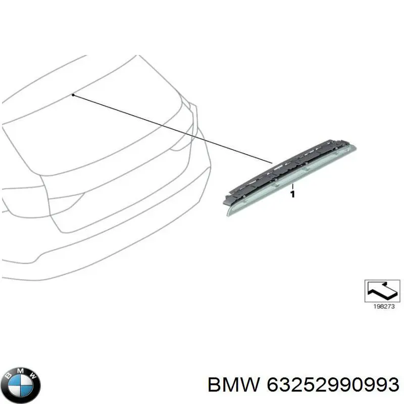 63252990993 BMW Sinal de parada traseiro adicional