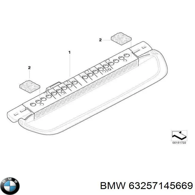 63257145669 BMW Sinal de parada traseiro adicional