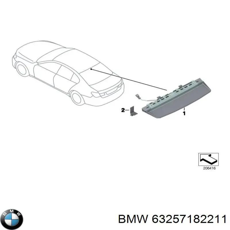 Sinal de parada traseiro adicional para BMW 7  F01, F02, F03, F04