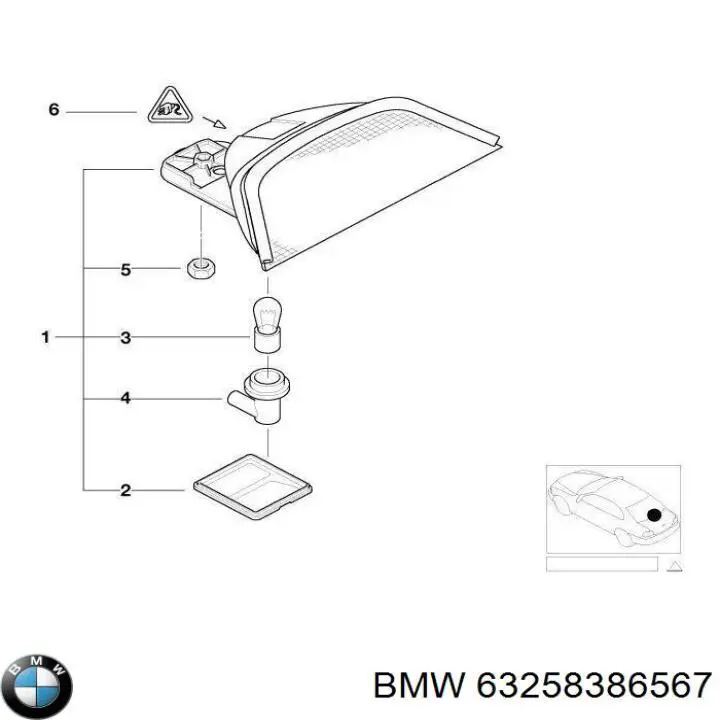 63258386567 BMW Sinal de parada traseiro adicional