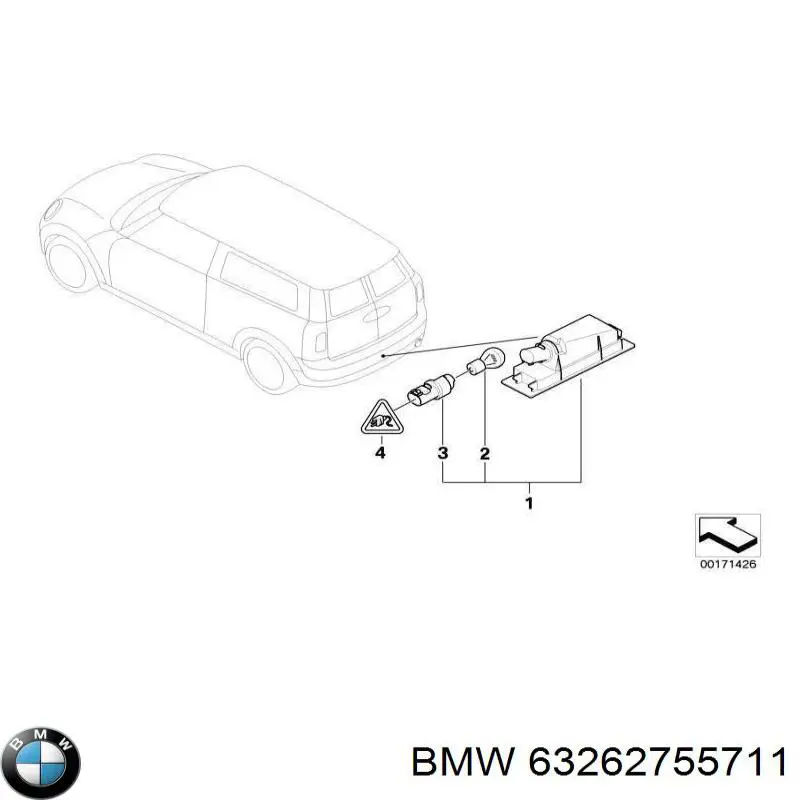 Compre 63262755711 BMW Lanterna da luz de fundo de matrícula traseira