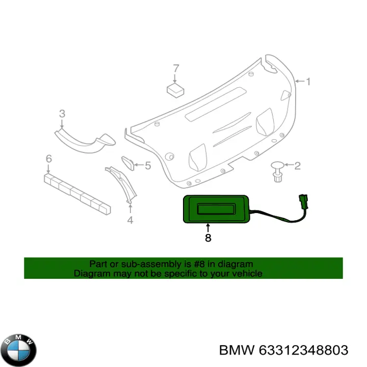 Quebra-luz da luz de fundo da seção de bagagem BMW 63312348803 preço, a partir de 70,94 USD