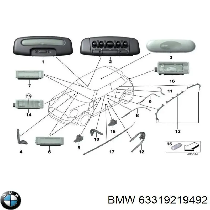 Lanterna dianteira da luz de fundo para os pés BMW 9242161 preço, a partir de 25,33 USD