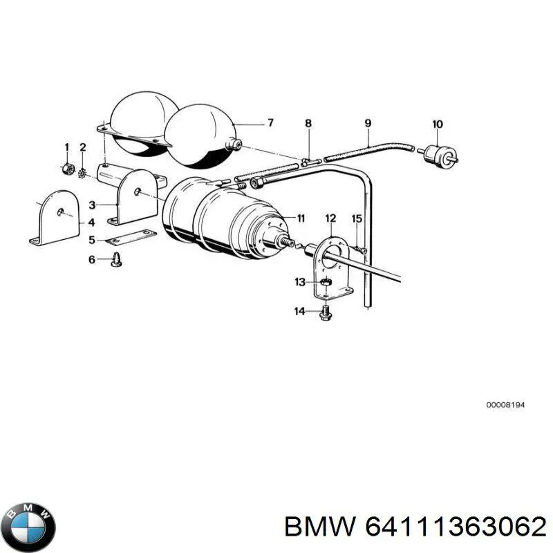 64111363062 BMW Válvula de retorno pneumática