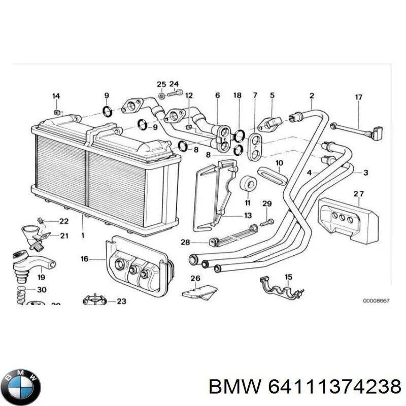 Vedante anular de tubo do radiador de forno BMW 64111374238 preço, a partir de 3,32 USD